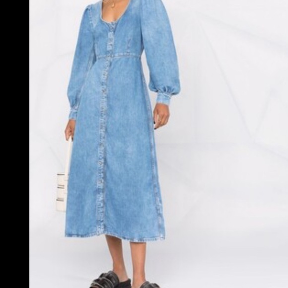 BNWT GANNI denim mini dress size 34 - Picture 3 of 4